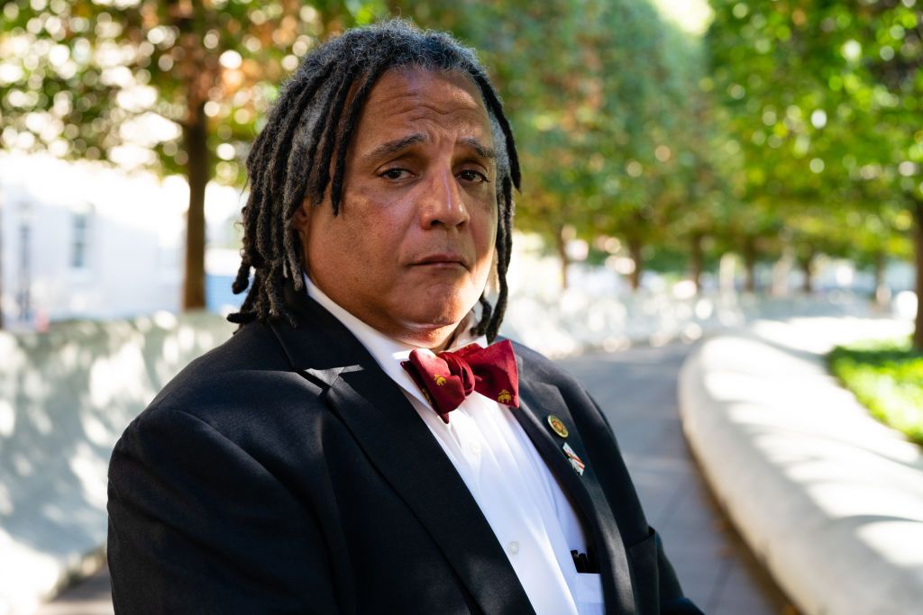 Metropolitan Police Department of the District of Columbia Det. Jed D. Worrell, 57, is pictured at The National Law Enforcement Officers Memorial in Washington, D.C. on Thursday, October 10, 2019. Worrell, who has been on the MPD force since 1992, was tack