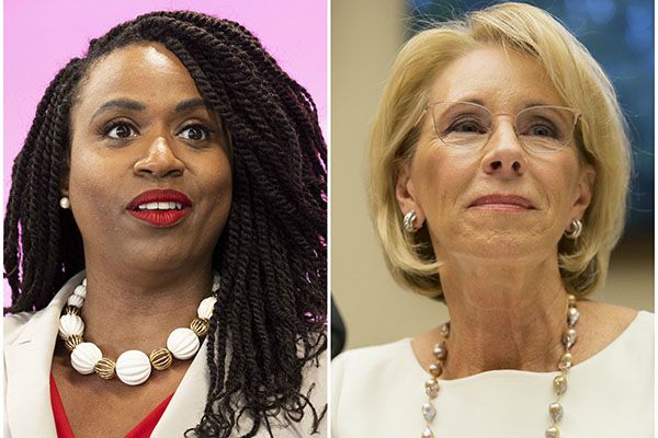 Ayanna Pressley and Betsy DeVos