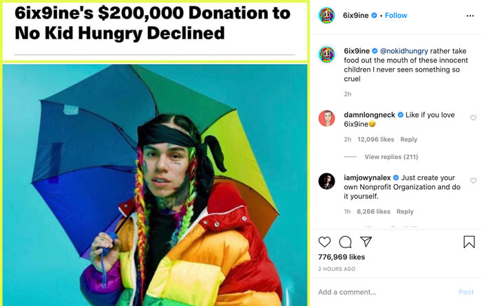 Tekashi 6ix9ine IG