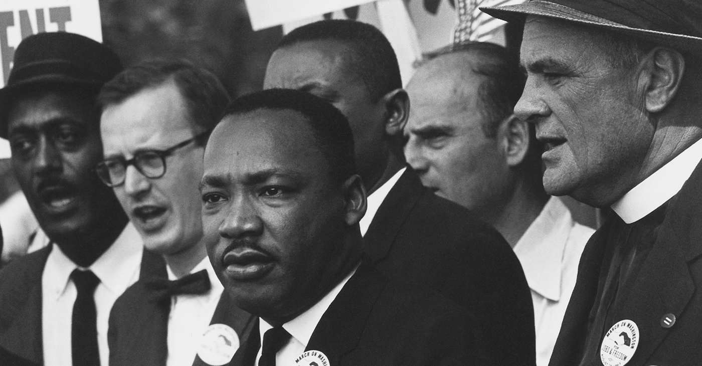 Dr. Martin Luther King, Jr. and Mathew Ahmann at the Civil Rights March on Washington, D.C. (National Archives)