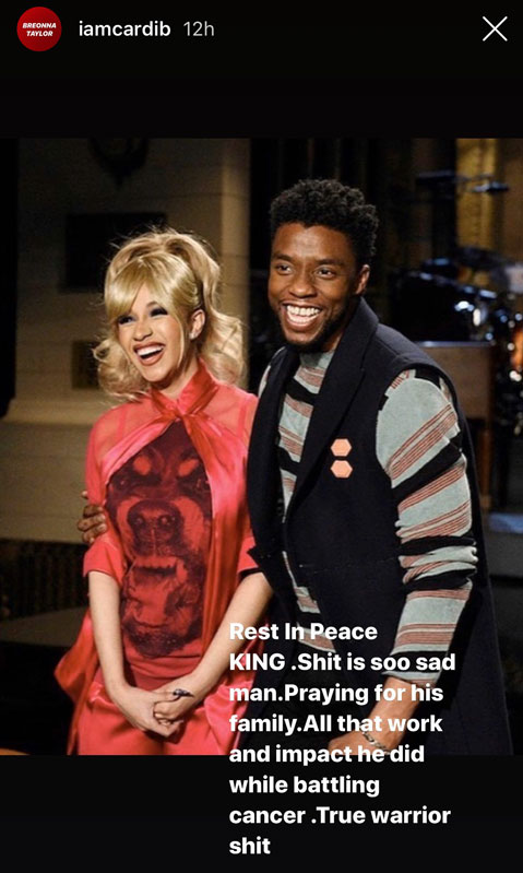 Cardi B and Chadwick Boseman