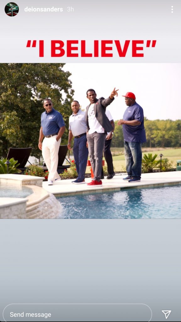 Deion Sanders with Jackson State officials