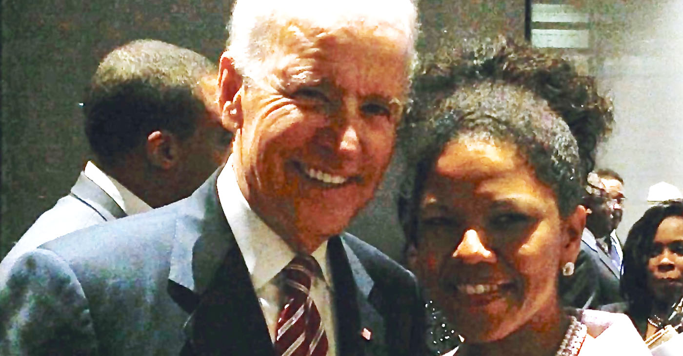 Former Vice President Joe Biden and Ramona Houston, Ph.D., PMP.