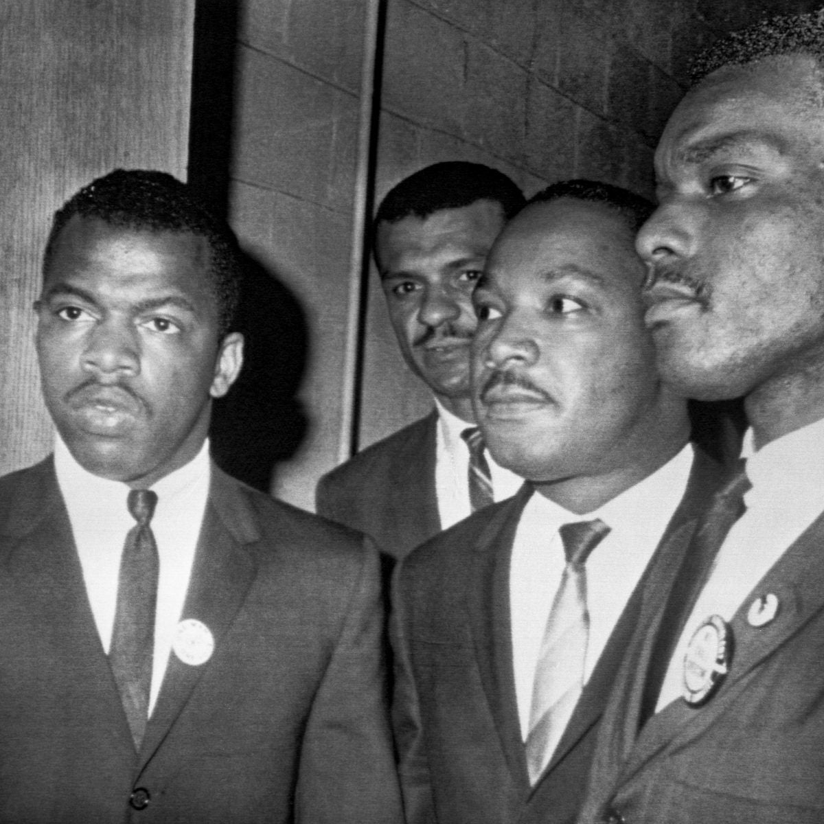 Martin Luther King Jr. with John Lewis at Mass Meeting in Nashville