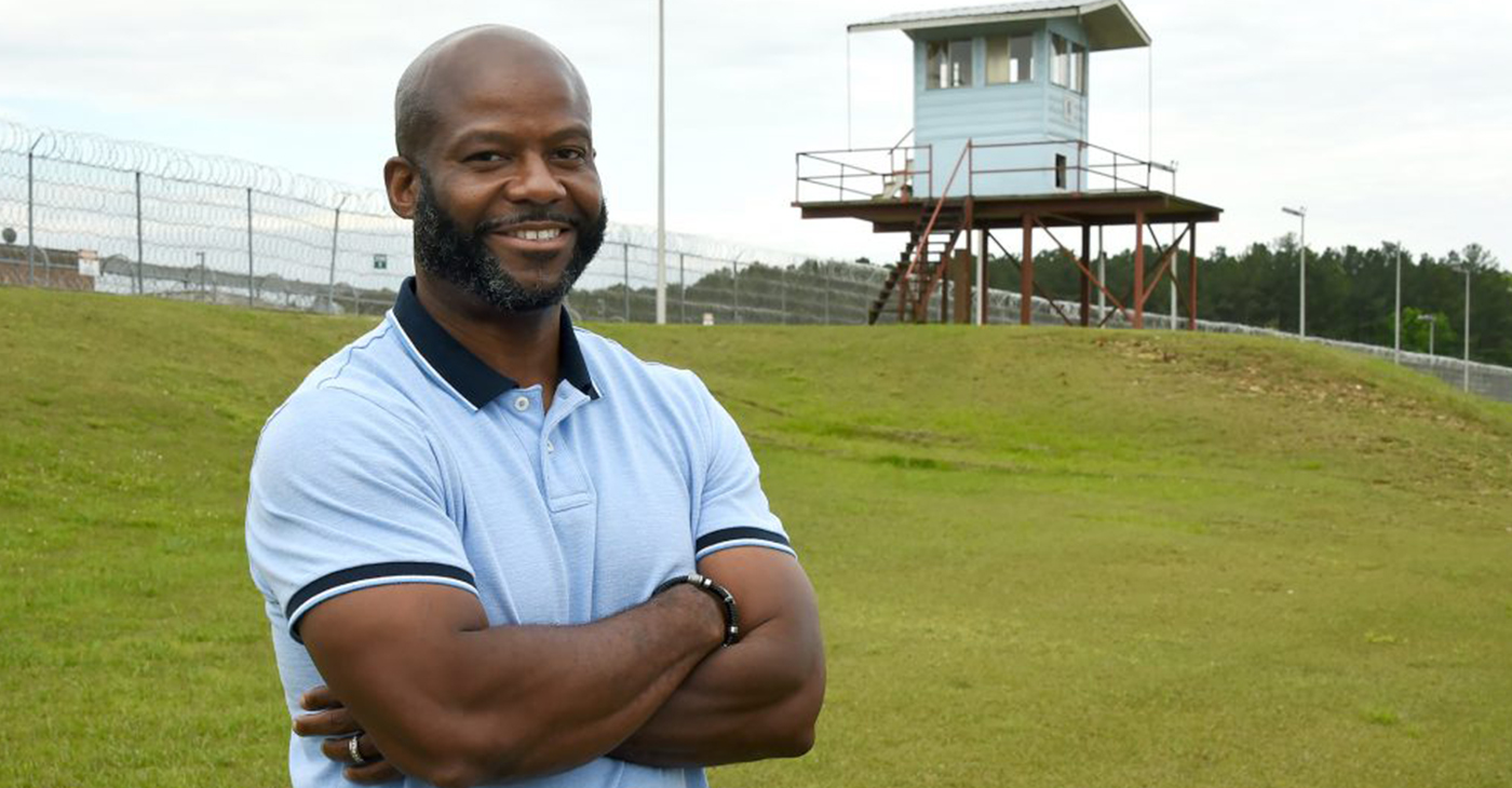 Derrick Ervin, at the St. Clair Correctional Facility in Springville, Alabama where he served 13 years. (Joe Songer, For The Birmingham Times)