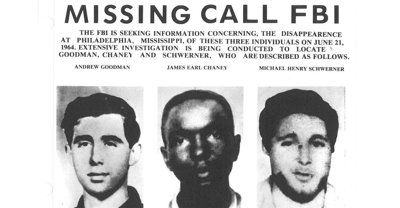 The panel could consider cases like the three civil rights workers in Mississippi – James Chaney, Andrew Goodman, and Michael Schwerner – killed by the Ku Klux Klan in June 1964.