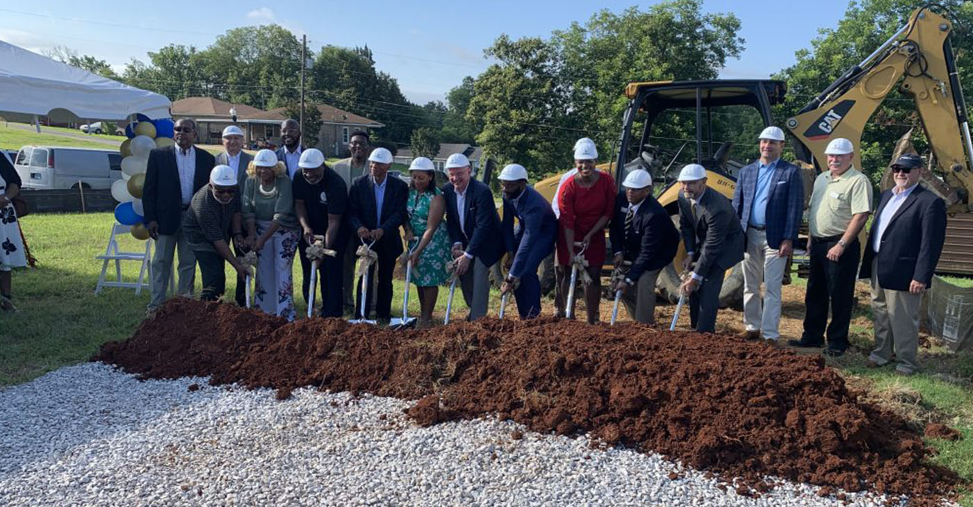 City officials, neighborhood officers and business leaders were in Ensley’s Belview Heights neighborhood to break ground on a $25 million development deal to build affordable homes. (Ryan Michaels, The Birmingham Times)