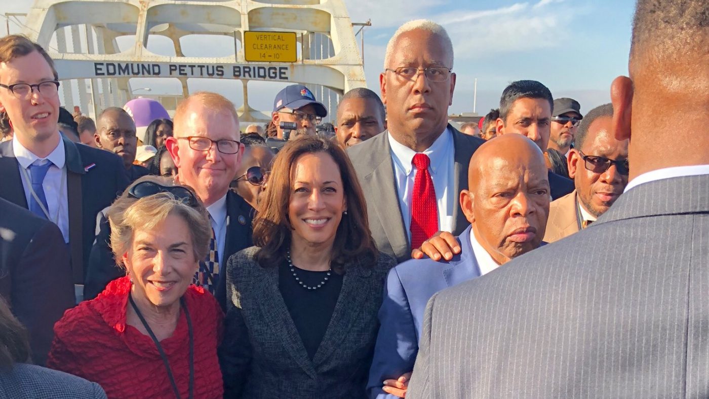 If Democrats hope to pass the John Lewis Voting Rights Act or the For the People Act, abolishing the filibuster rule of 60 votes appears necessary. Or, as Vice President Harris hinted, a way to subvert the filibuster. (Photo: “When I think about @repjohnlewis, and all the folks who marched from Selma to Montgomery, I am always inspired by their resilience, by their strength, and by their fight for America to achieve her ideals.” | The United States Senate - Office of Senator Kamala Harris)