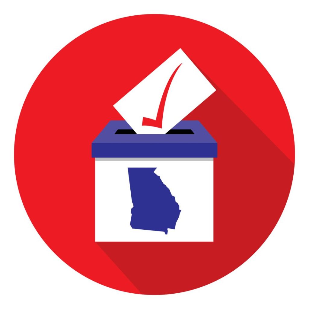 Red Circle Georgia Ballot Box Icon