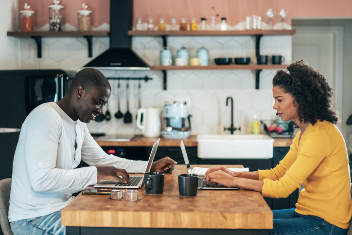 Couple in home office