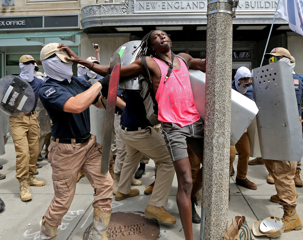 White supremacist march thru Boston