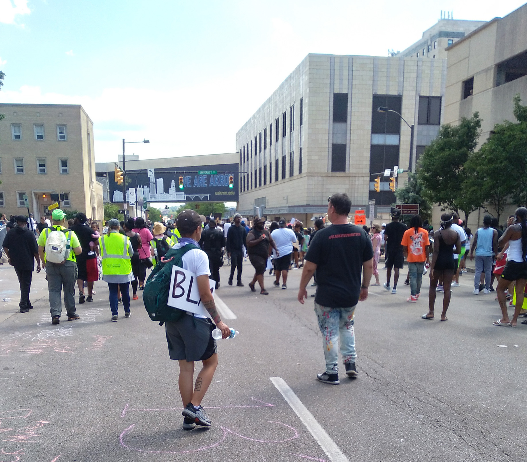 Protesters demand Justice for the Jayland Walker Family during a peaceful rally in Downtown Akron, Ohio. Reporter photo/Veronica Sims.