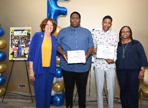 HBCU Bound Scholars-Jackson State University Carolyn Griffin Palmer, CKF-CEO, Kevin Barber Jr., Jamari White, and Brendolyn Hart-Glover, President of the Jackson State University Chicago Alumni Chapter