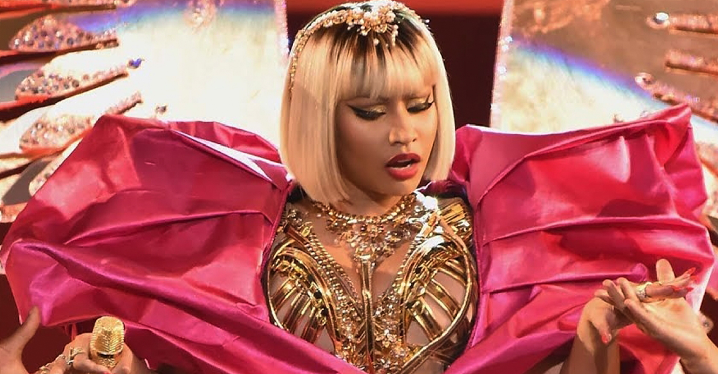 Rapper Nicki Minaj performs an unstoppable medley of 