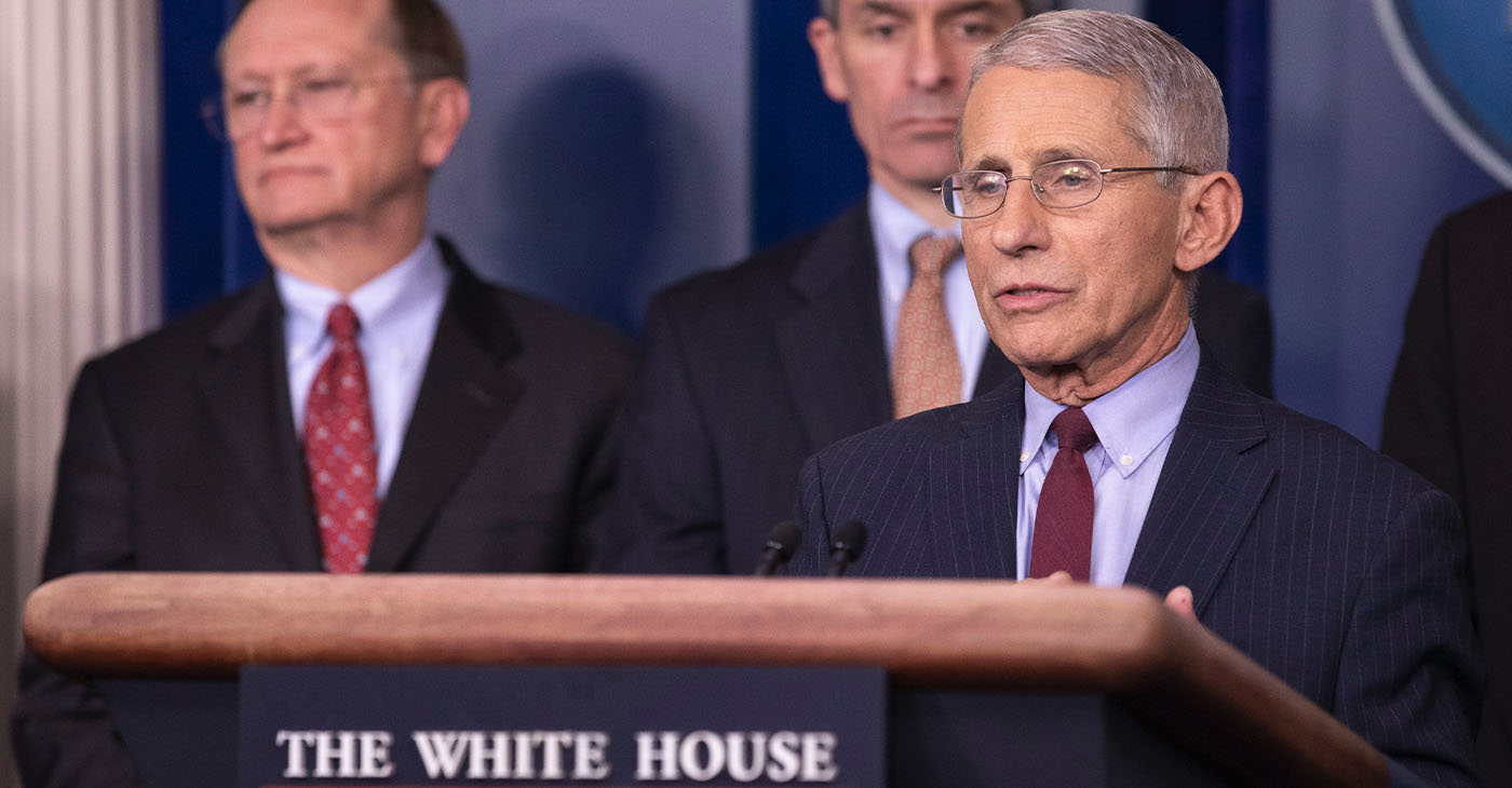 Dr. Anthony S. Fauci, Director of the National Institute of Allergy and Infectious Diseases, addresses a briefing on the latest information about the Coronavirus Friday, Jan. 31, 2020, in the James S. Brady Briefing Room of the White House. (Official White House Photo by Keegan Barber)