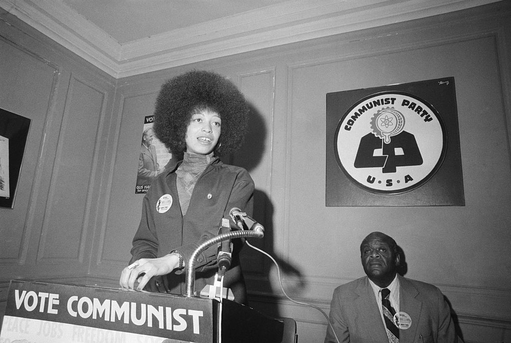 Angela Davis Standing at Podium