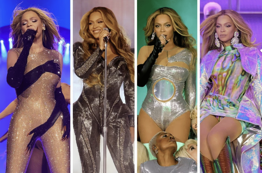 Beyoncé in four different looks during her Renaissance tour in Stockholm, Sweden. Photos: Getty Images