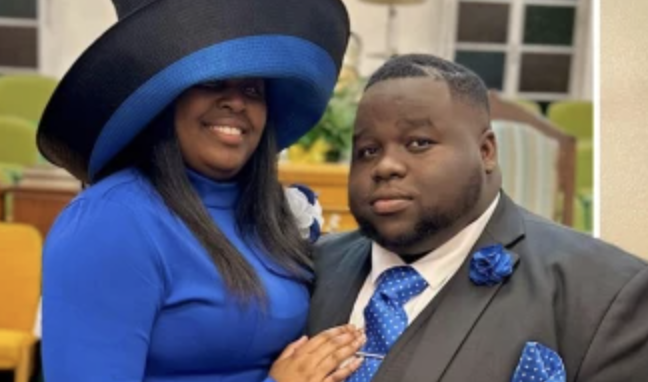 Louisiana pastor Danny Prenell Jr poses in church with wife and (Facebook)