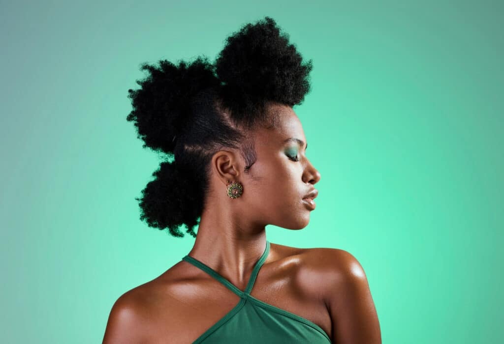 Black woman with afro puffs