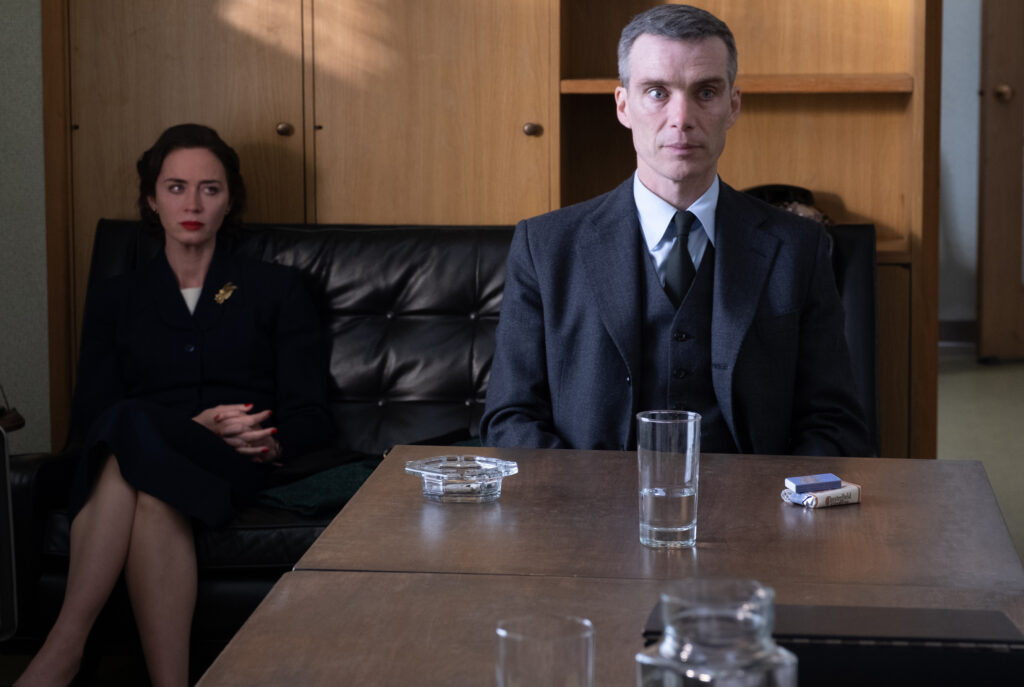 L to R: Emily Blunt and Cillian Murphy in Oppenheimer