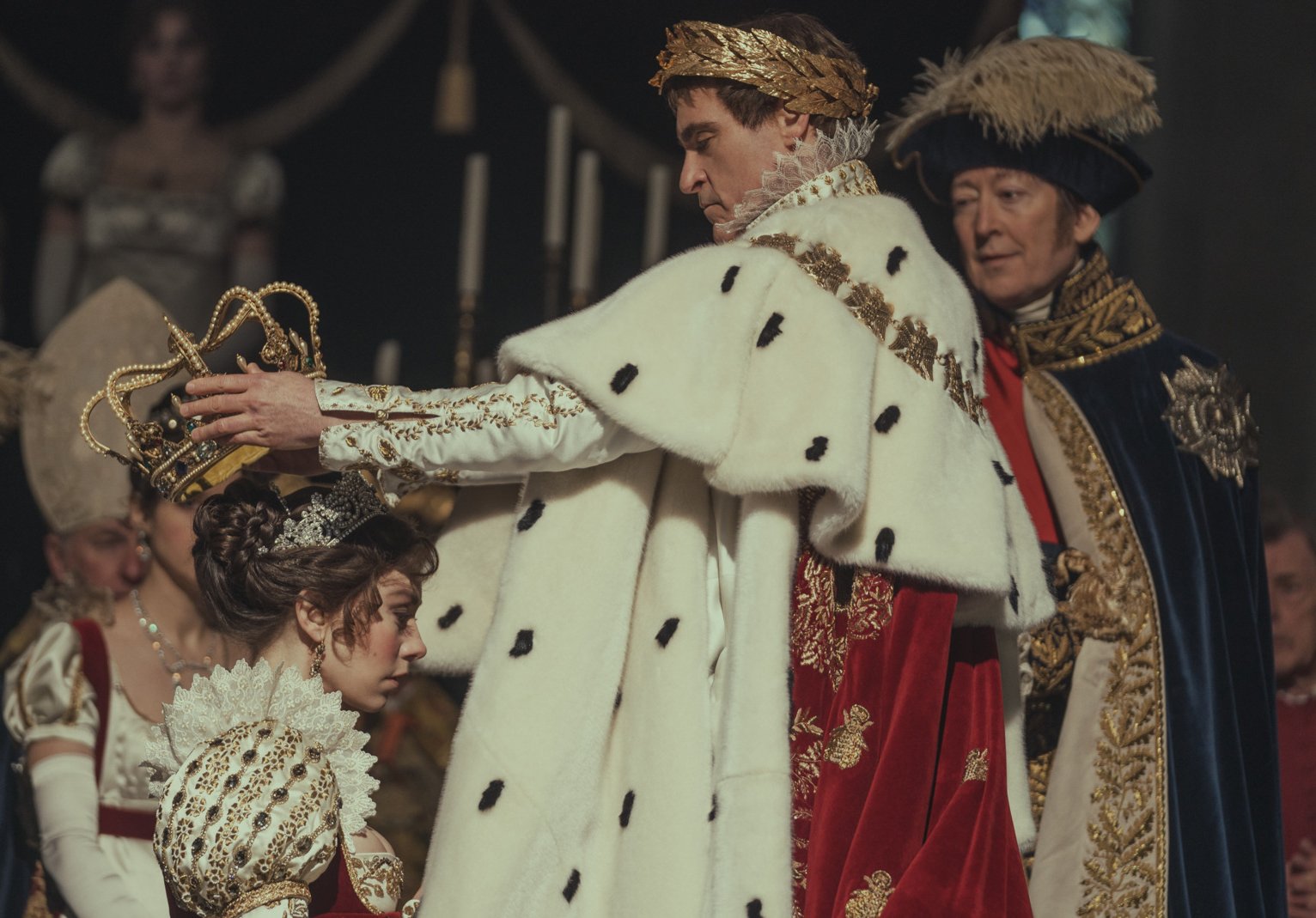 Joaquin Phoenix (Napoleon Bonaparte) and Vanessa Kirby (Empress Josephine)  Photo by: Aidan Monaghan