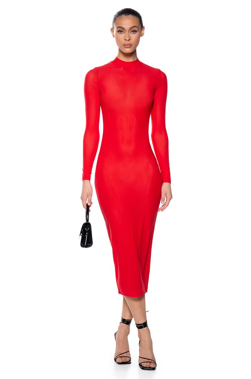 Au Revoir Red Mesh Dress