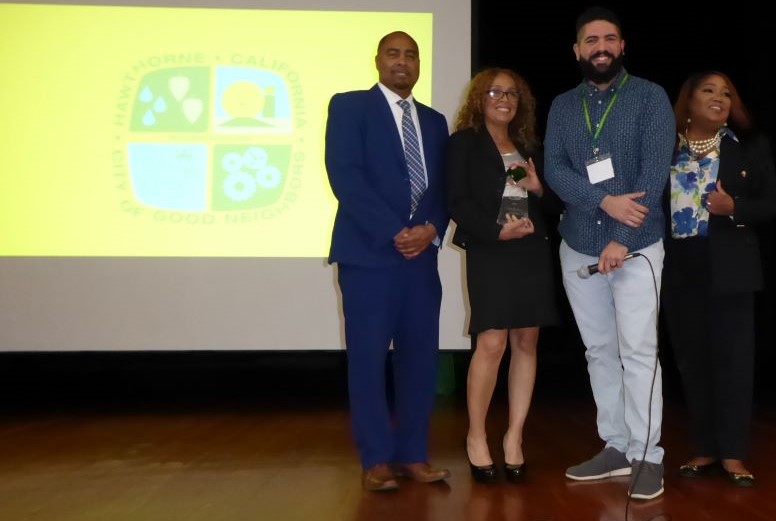 Vontray Norris, City Manager, Dominique DiPrima, Mykel Reto and Councilwoman Katrina Manning: Photo Credit, Ricky Richardson