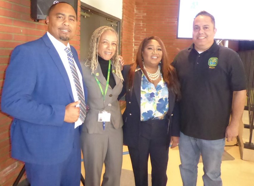 Vontray Norris, City Manager, Dayna Williams-Hunter, City Clerk, Councilwoman Katrina Manning and Hawthorne Mayor Alex Vargas: Photo Credit, Ricky Richardson