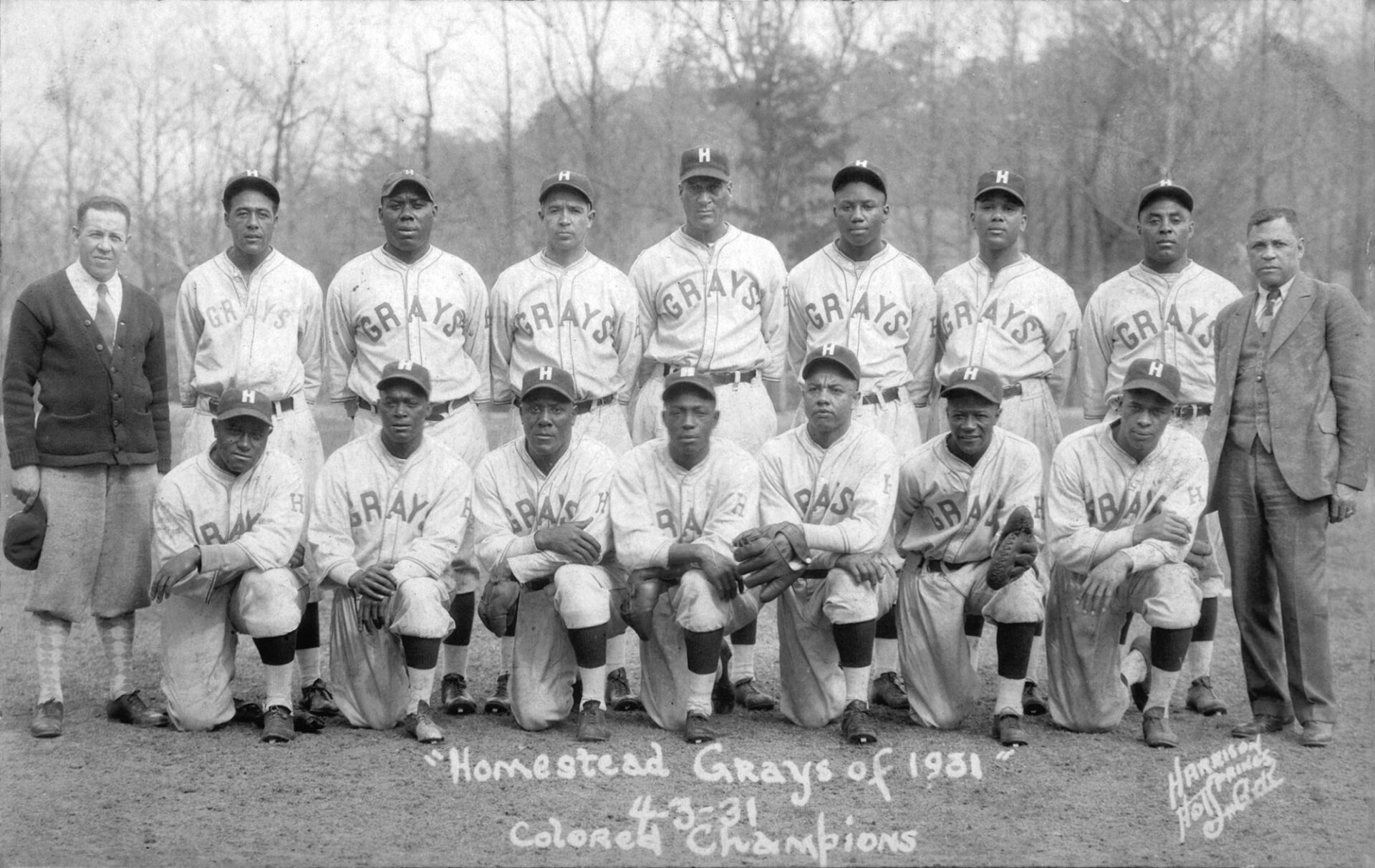 1930-31 Homestead Grays. Authorities on the Negro Leagues have made them the consensus pick as the best team ever. Standing: Cumberland Posey*, Bill Evans, Jap Washington, Red Reed, Smokey Joe Williams*, Josh Gibson*, George 