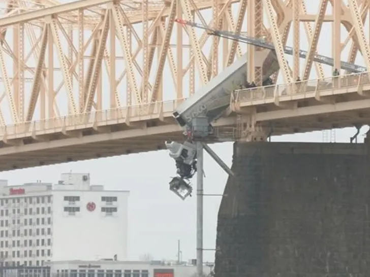 Dashcam Captures Semi-Truck Dangling Off Bridge