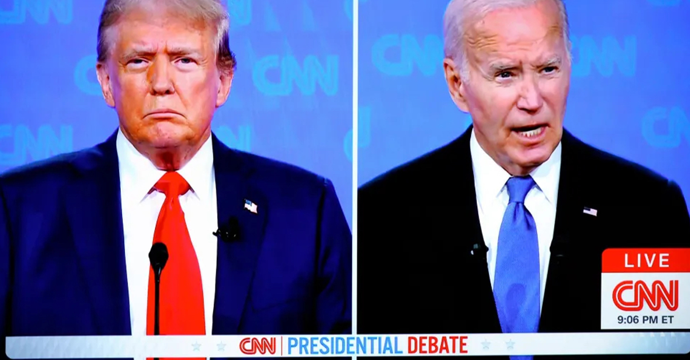 Former President Donald Trump and President Joe Biden during the first presidential debate of 2024, hosted by CNN.