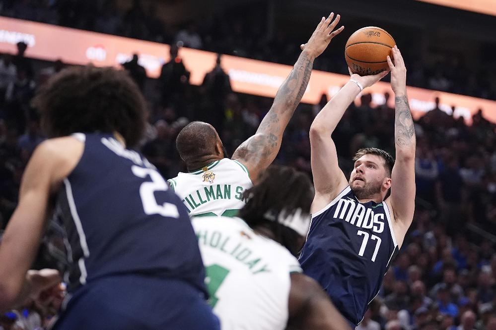 Luka Doncic in game 4 of 2024 NBA Finals (Julio Cortez-AP via CNN Newsource) 