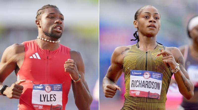 Lyles, Thomas, Richardson Shine in 200m semis - Paris Bound / Noah Lyles and Sha'Carri Richardson (Getty Images-AP via CNN Newsource) 