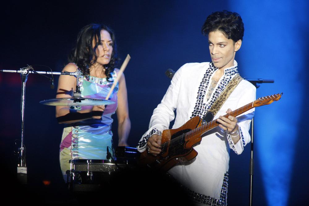 Sheila E. and Prince perforning in 2008 (Barry Brecheisen-WireImage-Getty Images via CNN Newsource)