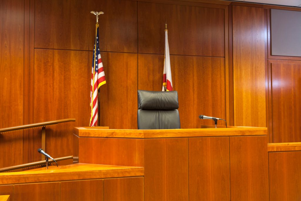 Courtroom Witness Stand and Bench