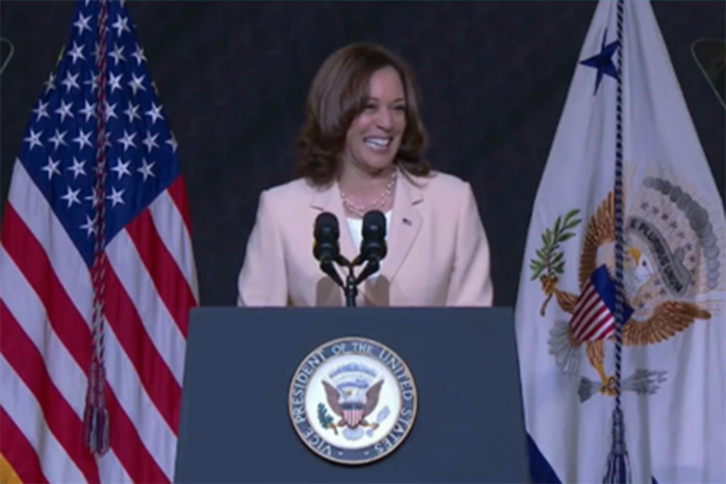 Vice President Kamala Harris addresses 2022 NAACP Convention in Atlantic City, New Jersey, on July 18, 2022