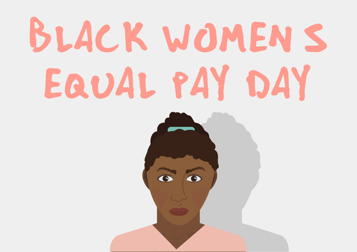 Black women's equal pay day character vector