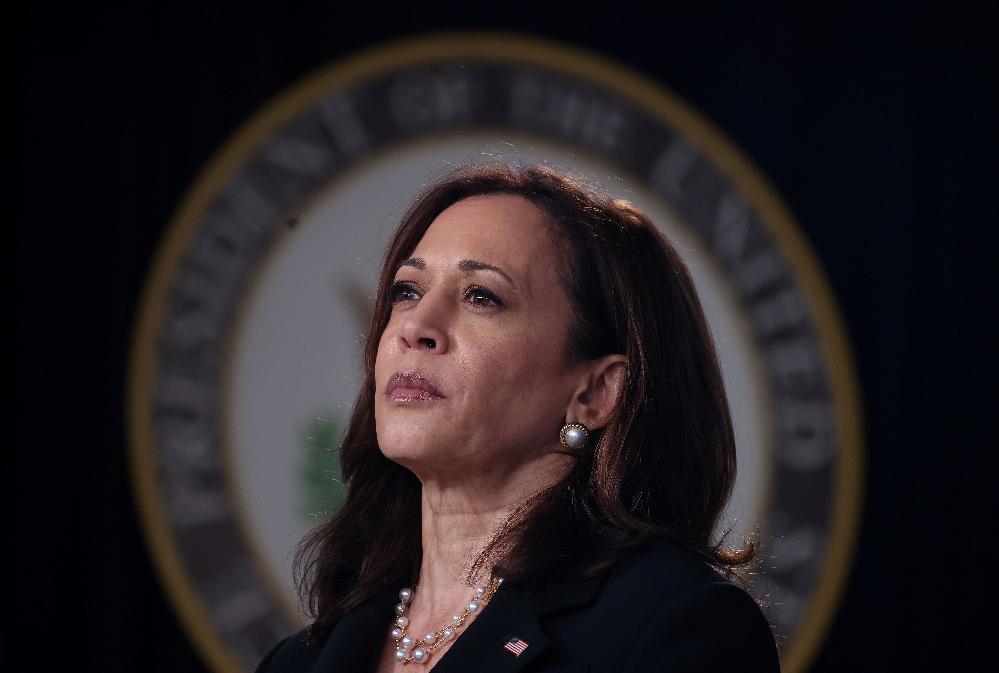 Kamala Harris seeks Democratic nomination, aiming for historic first // Kamala Harris (Evelyn Hockstein-Reuters via CNN Newsource) 