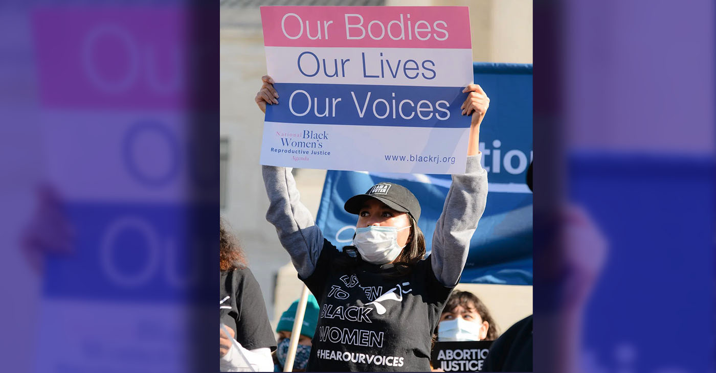 Abortion rights rally at the Supreme Court, Jackson Women's Health v. Dobbs. Photo credit: Shala W. Graham