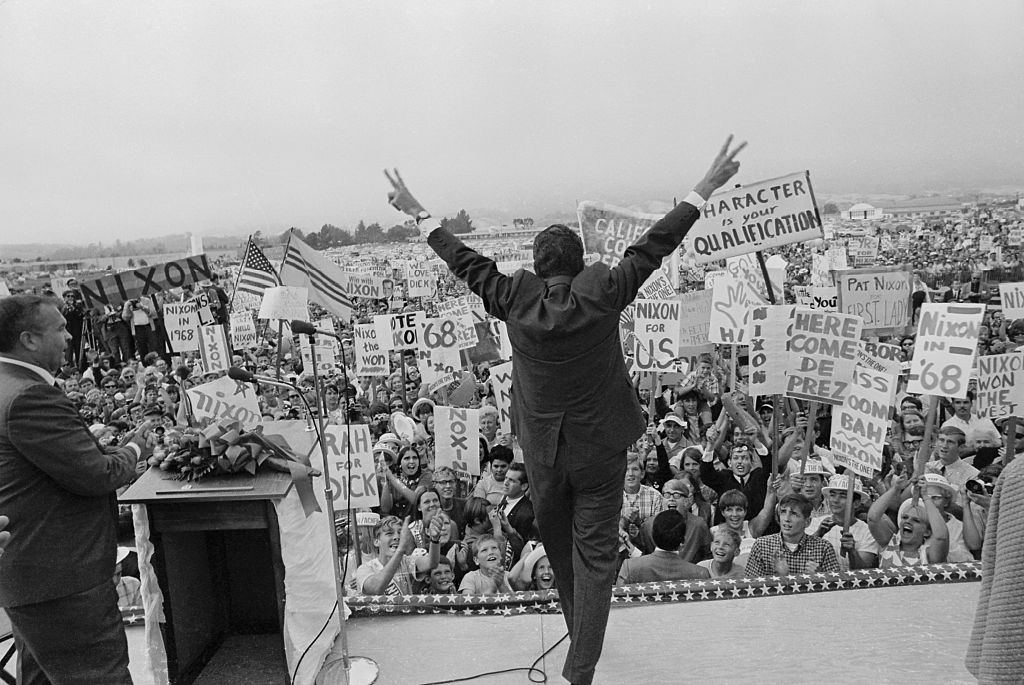 Presidential Candidate Richard Nixon Campaigning at Airport