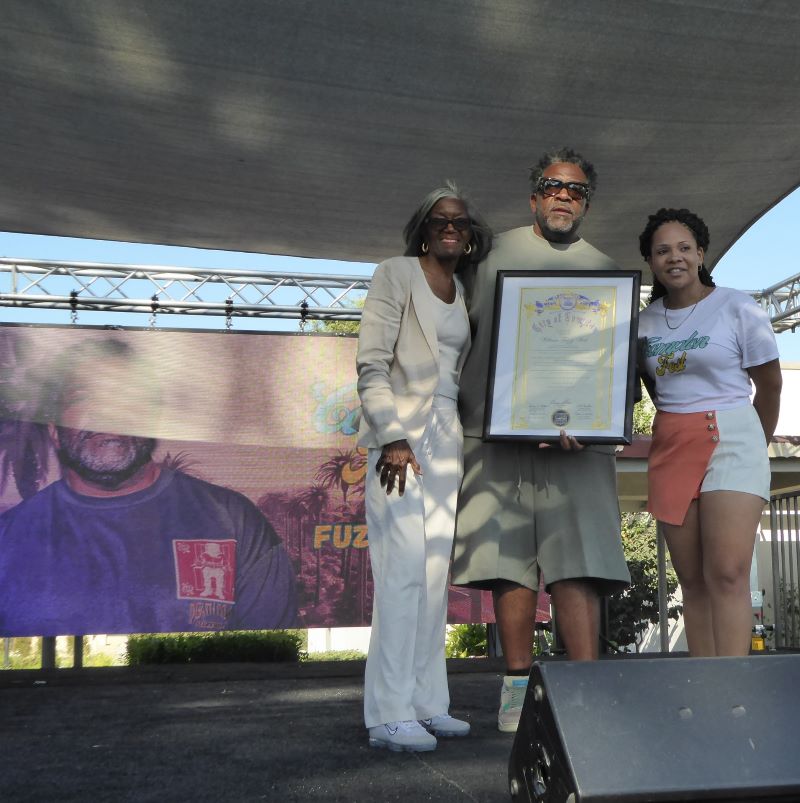 Compton Mayor Emma Sharif, Fuzzy West and Demira Pierre: Photo Credit, Ricky Richardson