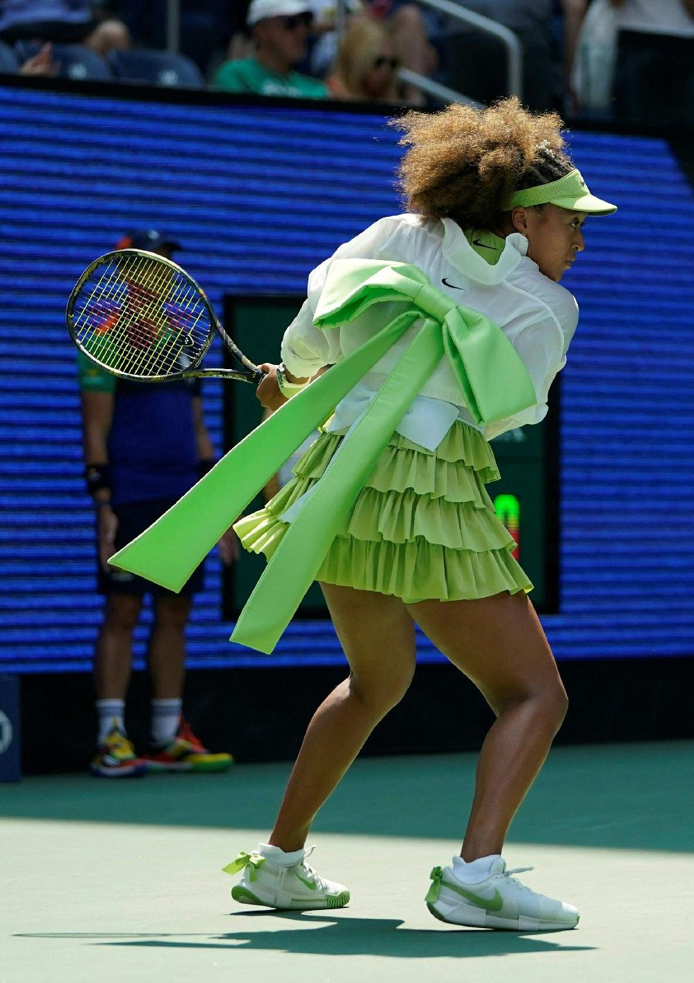 Naomi Osaka exits US Open - crowd remembers 'beautiful gowns.' // Naomi Osaka (Timothy A Clary-AFP-Getty Images via CNN Newsource)