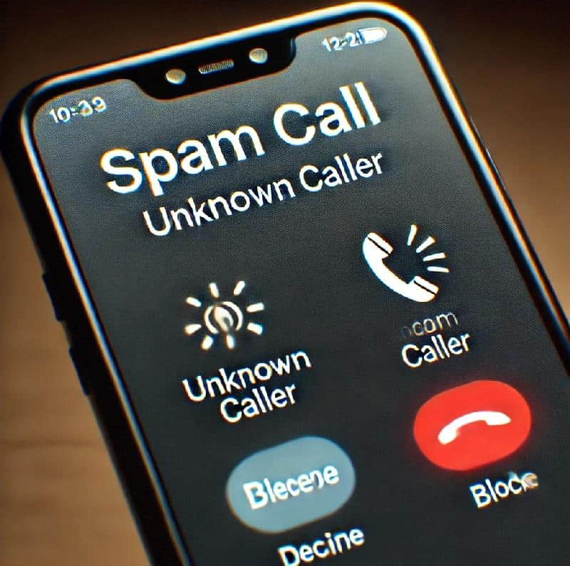 Spam - smartphone with spam call - via EURai