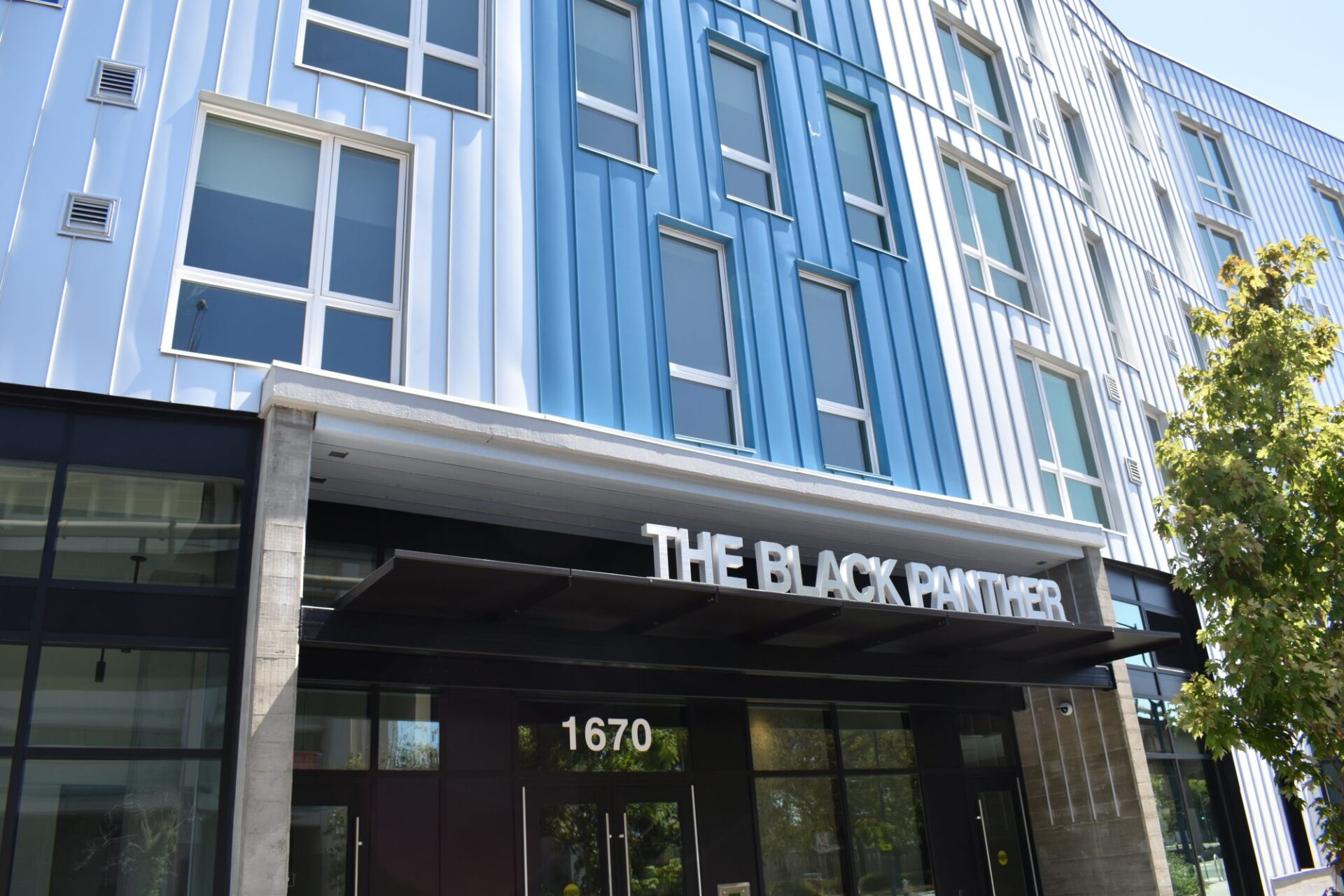 The Black Panther affordable housing complex located at 1670 Seventh St. in West Oakland. The 79-unit apartments will be ready for residents to move in starting in September. Photo by Magaly Muñoz.