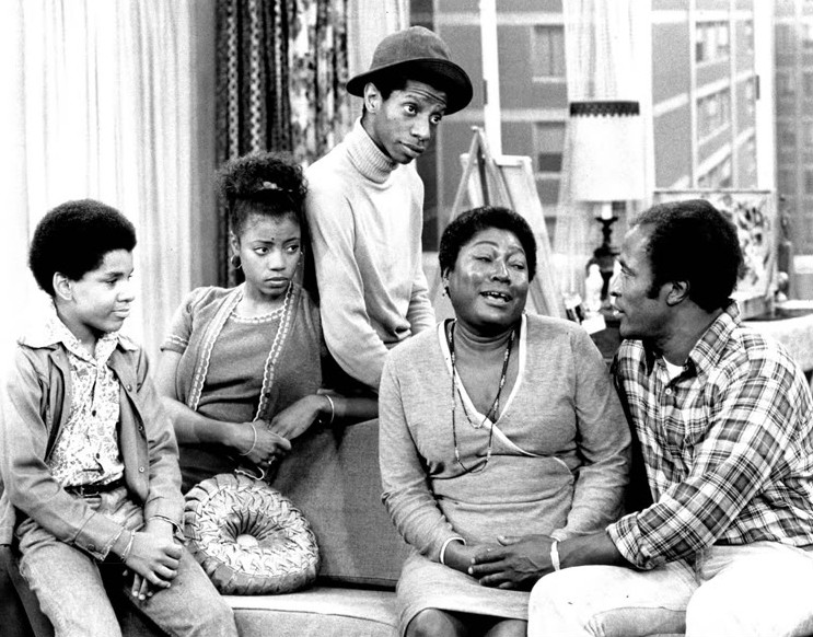 Publicity photo from ''Good Times.'' Pictured are John Amos (James) and Esther Rolle (Florida). (Wikimedia Commons)