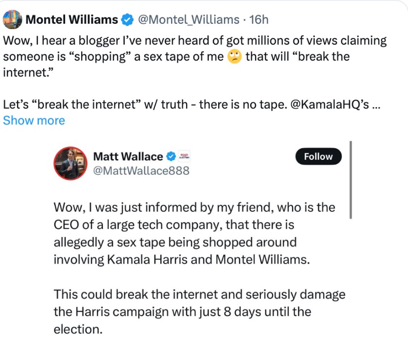 Montel Williams responds to sex tape rumors